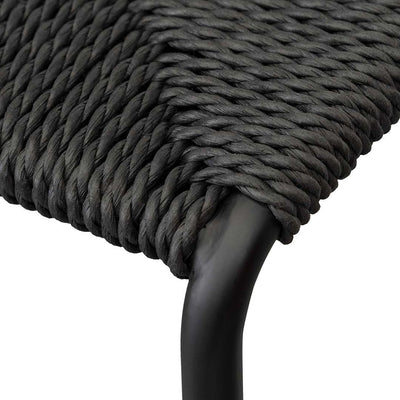 65cm Rattan Barstool - Full Black (Set of 2)