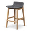 65cm Grey Bar Stool - Natural Legs