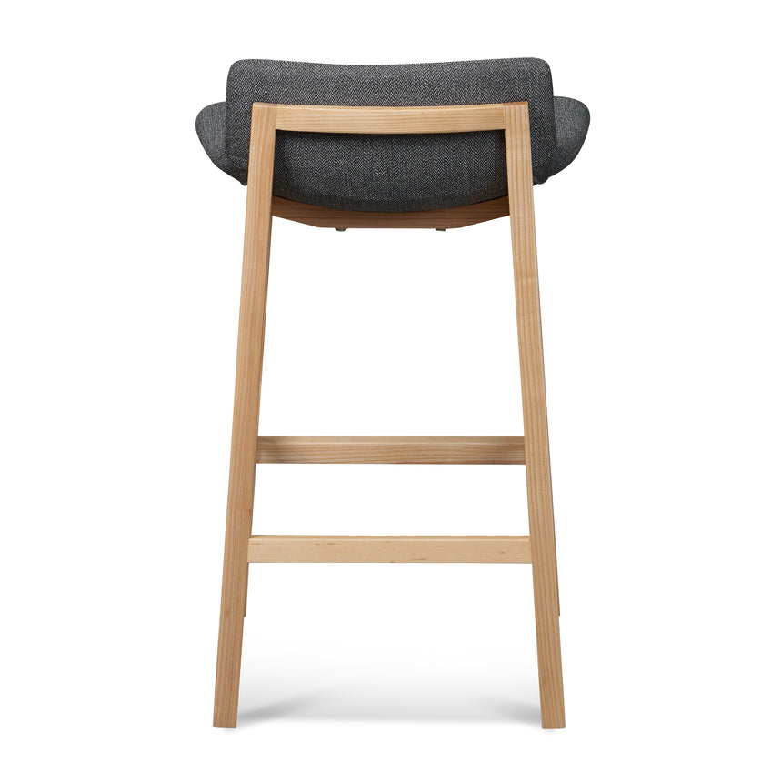 65cm Grey Bar Stool - Natural Legs