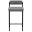 65cm Fabric Bar Stool - Grey (Set of 2)