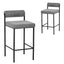 65cm Fabric Bar Stool - Grey (Set of 2)