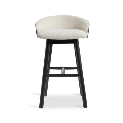 65cm Black Bar Stool - Beige