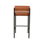 65cm Fabric Bar Stool - Brown (Set of 2)