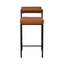 65cm Fabric Bar Stool - Brown (Set of 2)