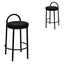 63cm Bar Stool - Black Boucle (Set of 2)