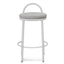 63cm White Frame Bar Stool - Coastal Light Grey (Set of 2)