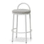 63cm White Frame Bar Stool - Coastal Light Grey (Set of 2)