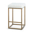 Ivory White Boucle Bar Stool - Brushed Gold Base