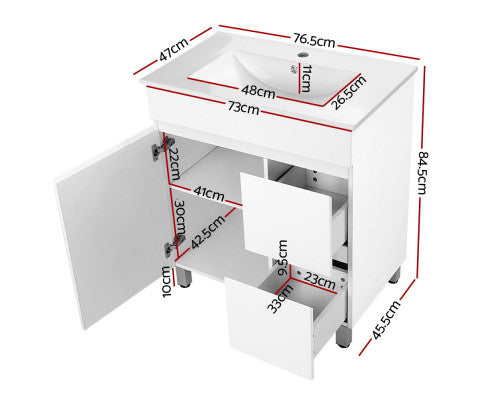 Cefito Vanity Unit 765mm Freestanding Basin Cabinet