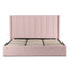 Fabric King Bed - Blush Pink with Storage
