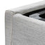 Fabric Single Bed Frame - Pearl Grey with Storage