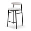 65cm Bar Stool - Moon White Boucle and Black Legs