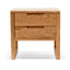 2 Drawer Wooden Bedside Table - Natural Oak