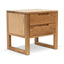 2 Drawer Wooden Bedside Table - Natural Oak