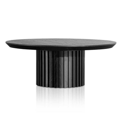 90cm Wooden Round Coffee Table - Black