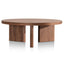 100cm Wooden Round Coffee Table - Walnut