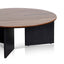Nest of Light Walnut Coffee Table - Black Legs