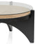 96cm Round Glass Coffee Table - Black