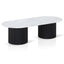 1.3m Marble Coffee Table - Black