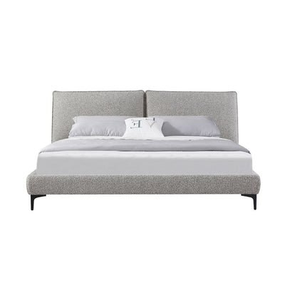 Fabric King Bed Frame - Sand Boucle