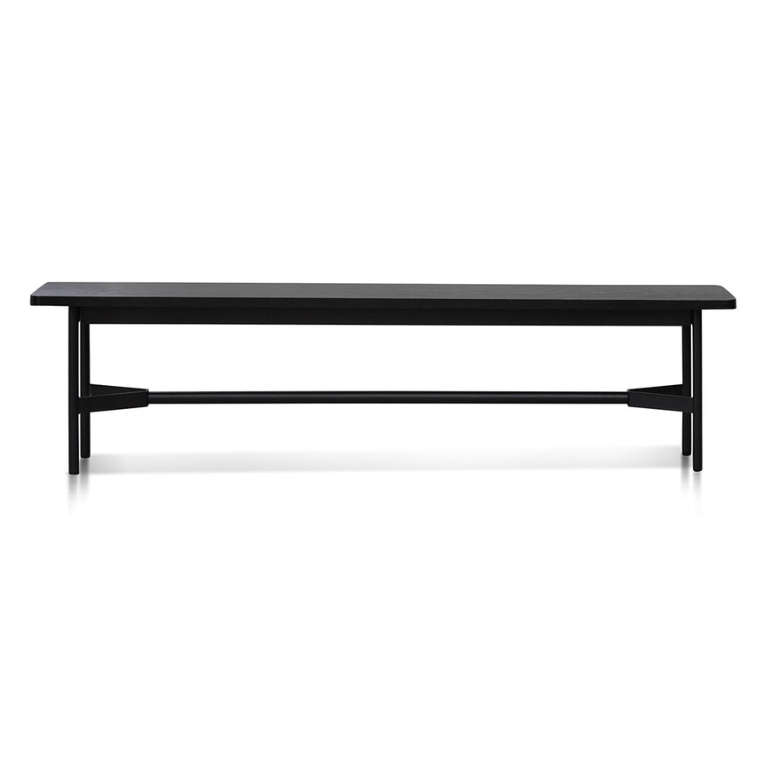 1.8m Wooden Bench - Full Black