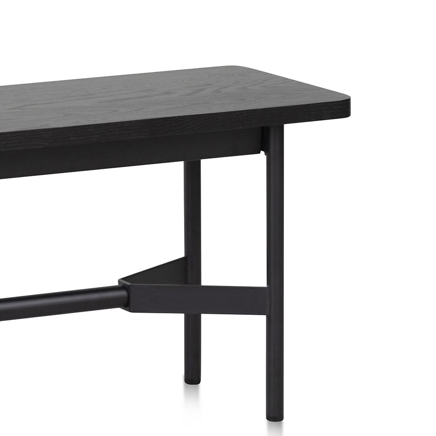 1.8m Wooden Bench - Full Black