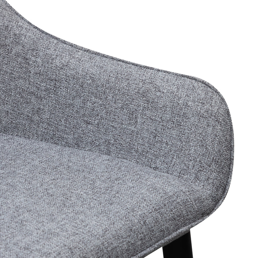 Dining Chair - Pebble Grey Fabric with Black Legs (Set of 2)