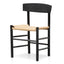 Rattan Black Dining Chair - Natural Seat (Set of 2)