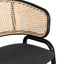 Fabric Dining Chair - Grey with Rattan Back