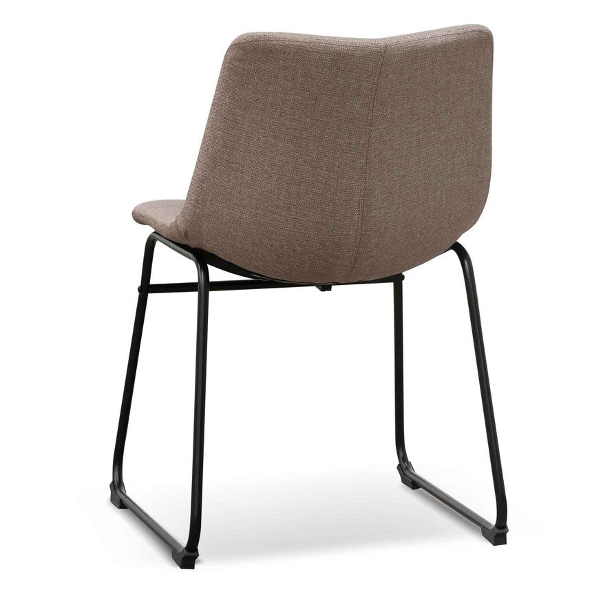 Fabric Dining Chair - Brown Grey (Set of 2)