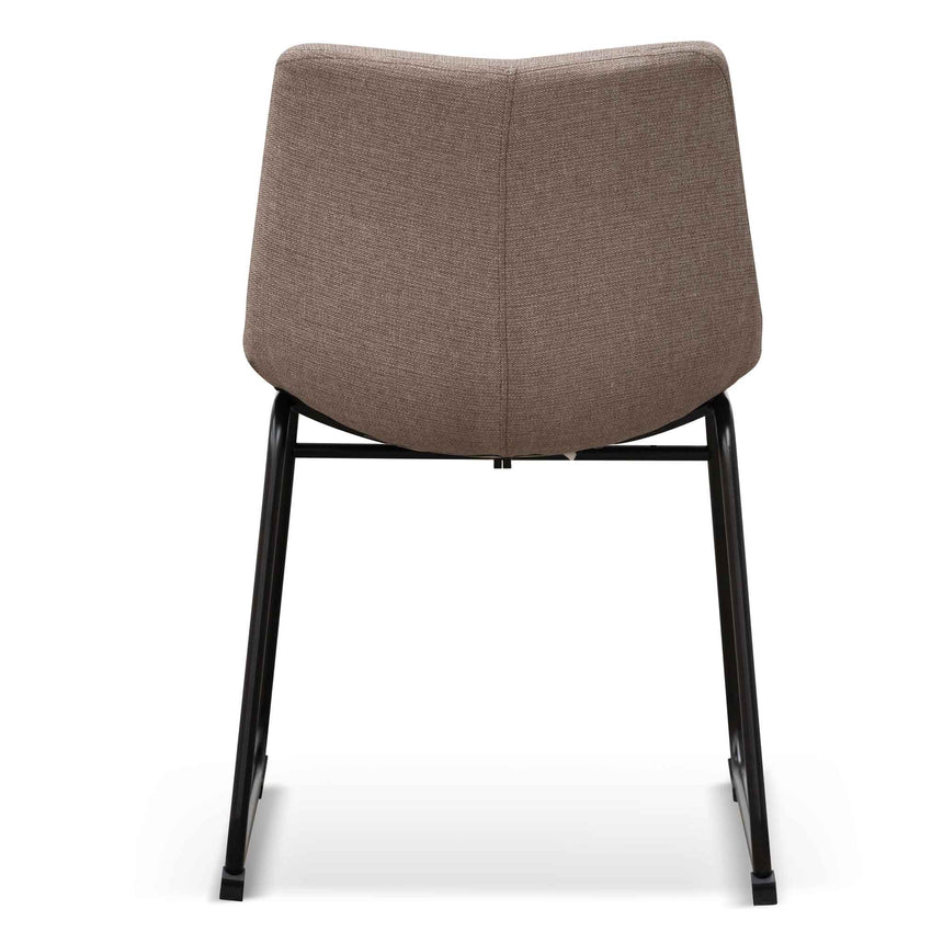 Fabric Dining Chair - Brown Grey (Set of 2)