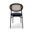 Fabric Natural Rattan Dining Chair - Black