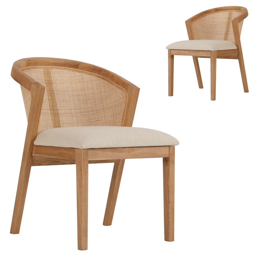 Fabric Dining Chair - Light Beige (Set of 2)