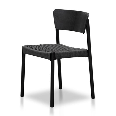 Rope Seat Dining Chair - Black