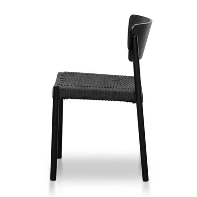 Rope Seat Dining Chair - Black