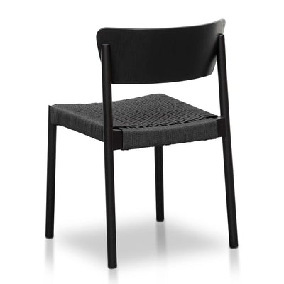 Rope Seat Dining Chair - Black