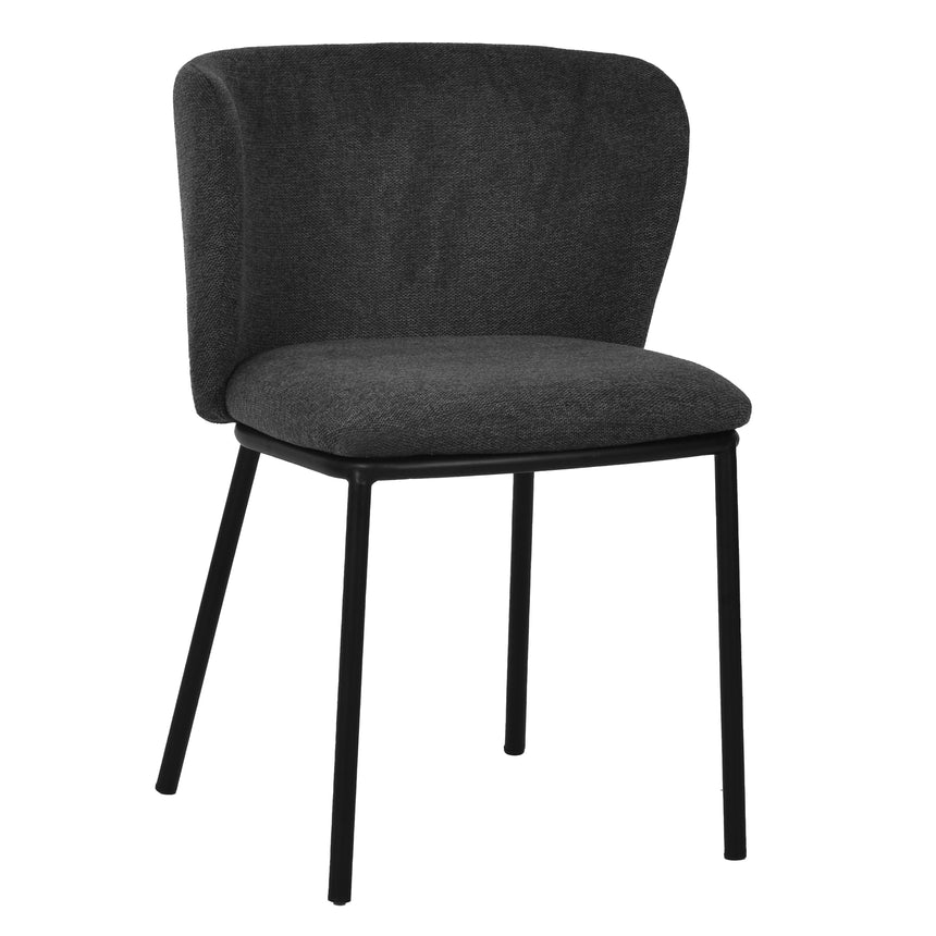 Fabric Dining Chair - Charcoal Grey (Set of 2)