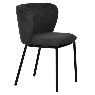 Fabric Dining Chair - Charcoal Grey (Set of 2)