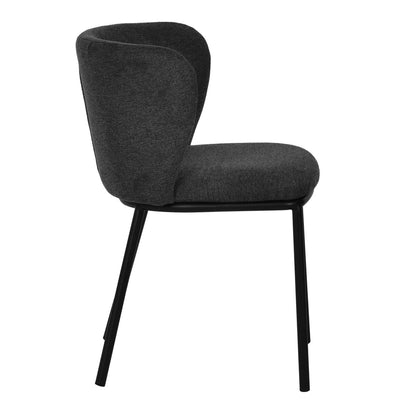 Fabric Dining Chair - Charcoal Grey (Set of 2)