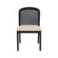 Set of 2 - Black ELM Dining Chair - Light Beige