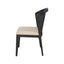 Set of 2 - Black ELM Dining Chair - Light Beige