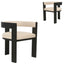 Set of 2 - Black ELM Dining Chair - Light Beige