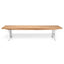 Outdoor Wooden Bench - Natural Top and White Legs