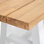 Outdoor Wooden Bench - Natural Top and White Legs