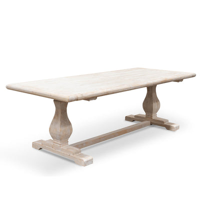 Dining Table 2.4m - Rustic White Washed