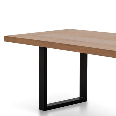 2.4m Dining Table - Dusty Oak with Matte Black Base