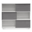 Inter-layered White Storage Cabinet - Grey Doors