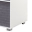 Inter-layered White Storage Cabinet - Grey Doors
