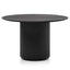 1.2m Round Wooden Dining Table - Black