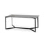 1.9m Grey Glass Dining Table - Black Base